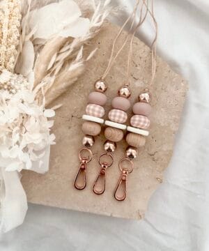 Gingham Girl Lanyard | Nude